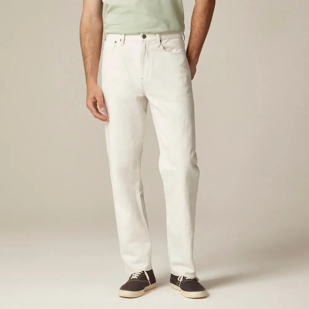 J.Crew Men's Classic summerweight jean Cotton Linen Natural Ecru 35 x 32 NWT